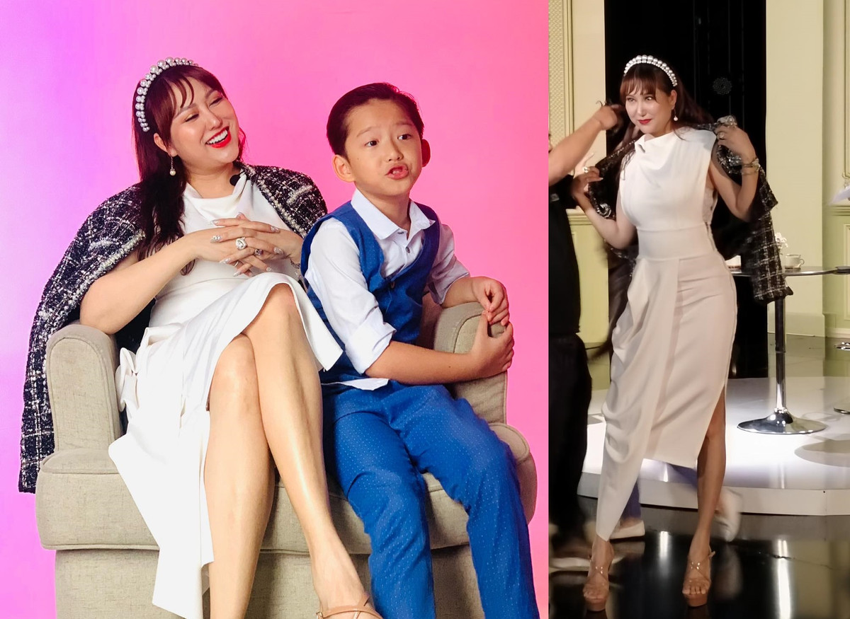 Chia sẻ hậu trường quay talk show cùng con trai, mẹ đơn thân Phi Thanh Vân gây chú ý với sắc vóc gợi cảm ở tuổi 41.