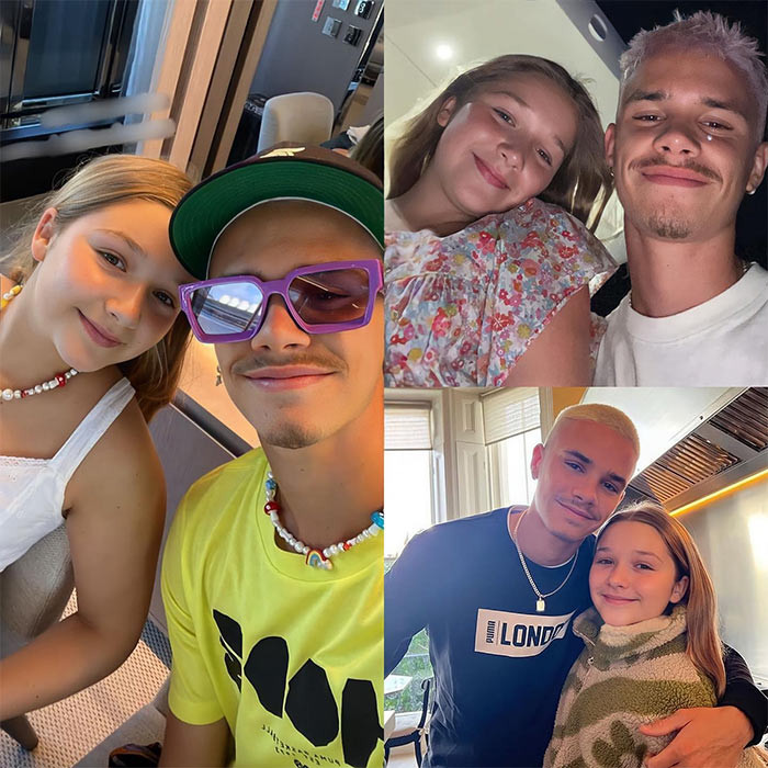 Cô bé chụp ảnh cùng anh trai thứ hai, Romeo.