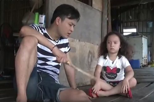 Hình ảnh đáng yêu của bé Nhím trong chương trình “Bố ơi mình đi đâu thế” cách đây 7 năm.