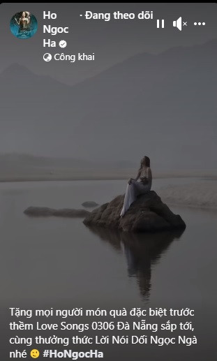 Nữ ca sĩ chia sẻ: "Cùng lắng nghe một sáng tác của nhạc sĩ Nguyễn Phúc Thiện và ngắm nhìn những địa điểm tuyệt đẹp tại Đà Nẵng".