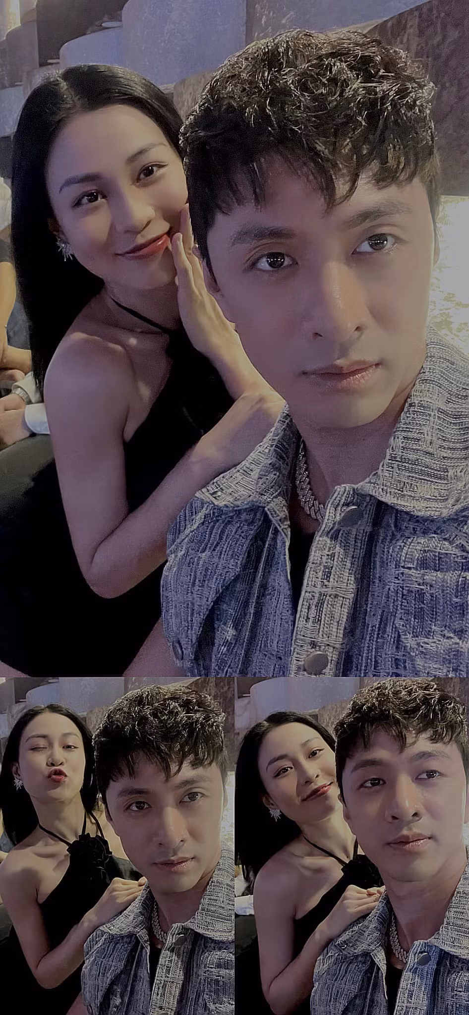 Tuyết và Tiến của "Biệt dược đen" thân thiết ngoài đời thường.