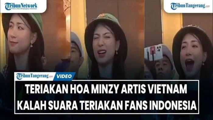 Mới đây, loạt hình ảnh Hòa Minzy xuất hiện trên khán đài để cổ vũ đội tuyển Việt Nam thi đấu trong khuôn khổ SEA Games 32 tại Campuchia "nổi rần rần" trên truyền thông quốc tế. Ảnh chụp màn hình.