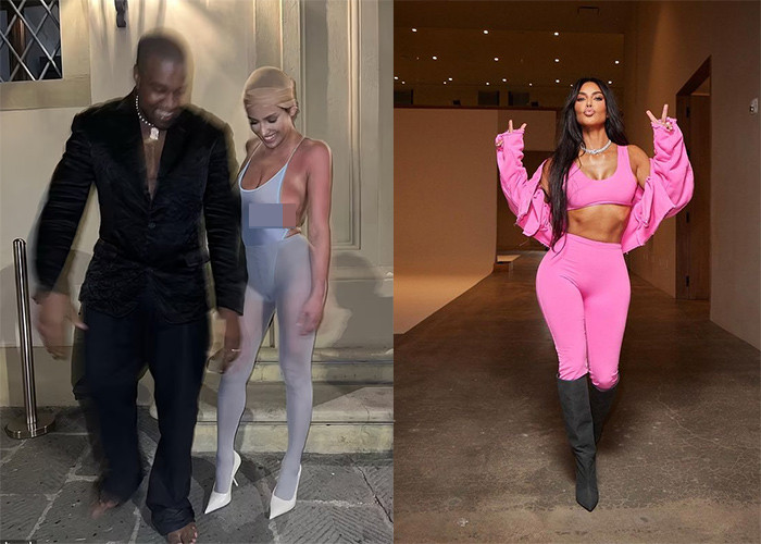 Cùng nóng bỏng như nhau nhưng so về style và độ chịu chơi thì Kim Kardashian hơn hẳn Bianca Censori. (Ảnh: Backgrid, Instagram)