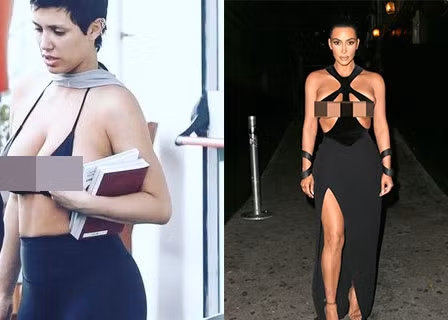 Cả Bianca và Kim đều thích phong cách khoe thân táo bạo, nhưng cách nữ kiến trúc sư diện đồ ra phố bị chê là cẩu thả, không đẹp mắt thì trang phục của Kim Kardashian lúc nào cũng chỉn chu dù là dạo phố hay dự sự kiện. (Ảnh: Backgrid)