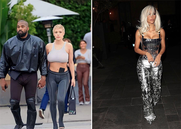 Khác với Kim luôn dát đồ hiệu lên người thì Bianca lại chỉ trung thanh với kiểu quần tất bó sát. (Ảnh: Instagram, FBNV)