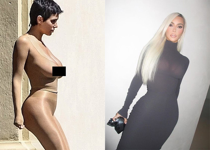 Sở hữu body nóng bỏng như nhau, cùng diện đồ ôm sát cơ thể nhưng cách ăn vận của Kim Kardashian được đánh giá là sang hơn vợ mới của rapper Kanye West, nữ kiến trúc sư người Australia Bianca Censori (trái) (Ảnh: Backgrid, Instagram)