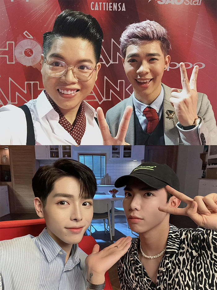 Tuy nhiên, ngoài những ý kiến khen về ngoại hình mới, Đức Phúc cũng bị chê sau khi "lột xác". Một số cư dân mạng cho rằng trông mặt anh đơ cứng, khuôn mặt có nhiều nét giống nam ca sĩ Erik. (Ảnh: FBNV)