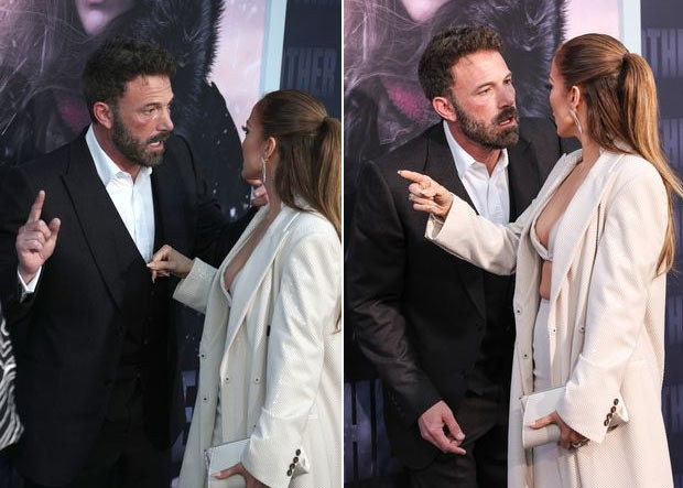 Hai vợ chồng Jennifer Lopez và Ben Affleck lại một lần nữa xảy ra căng thẳng, cãi vã khi đang đi dự sự kiện ra mắt bộ phim "The Mother" hôm 11/5. (Ảnh: Splashnews, Rex)
