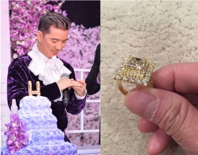 Đàm Vĩnh Hưng cũng gây choáng khi được một fan giấu tên tặng một chiếc nhẫn kim cương "siêu to" và một chữ H được chế tác tinh xảo làm quà sinh nhật.