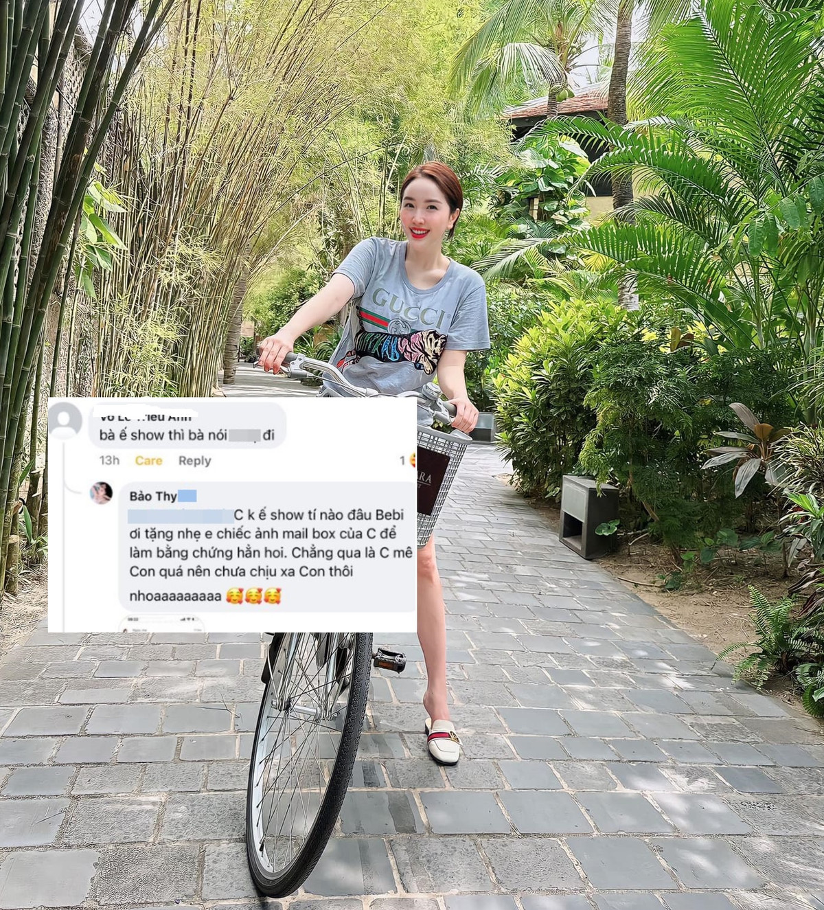 Đối diện với những tin đồn hết thời, Bảo Thy lại chọn cách phản ứng khá nhẹ nhàng. Khi có khán giả cho rằng Bảo Thy bị "ế show", cô khéo léo đáp trả: "Chị không ế show tí nào đâu, tặng nhẹ em chiếc ảnh mail box của chị để làm bằng chứng hẳn hoi. Chẳng qua chị mê con quá nên chưa chịu xa con thôi nha".