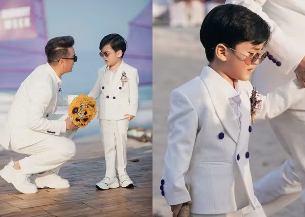 Đàm Vĩnh Hưng cho biết nhận lời cùng con trai trình diễn vì thấy chương trình ý nghĩa với đối tượng trẻ em. "Tôi muốn con dạn dĩ, tự tin hơn. Các hoạt động thế này cũng giúp bé gặp gỡ, giao lưu các bạn trong dịp hè". (Ảnh: Dân trí)