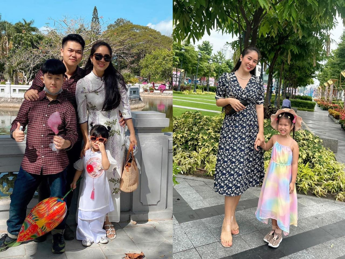 Những bức ảnh ngày ấy - bây giờ cho thấy bà mẹ 8X ngày càng đẹp, trong khi hai con thì cao lớn trông thấy.