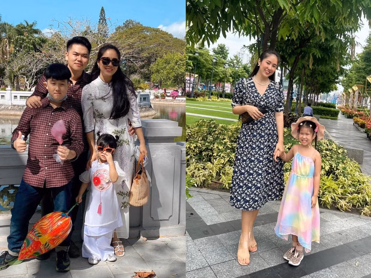 Những bức ảnh ngày ấy - bây giờ cho thấy bà mẹ 8X ngày càng đẹp, trong khi hai con thì cao lớn trông thấy.