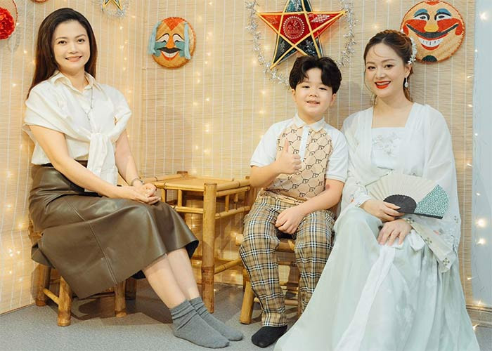 Tham gia bữa tiệc này còn có nữ diễn viên Kiều Anh và diễn viên nhí Gia Nghĩa. (Ảnh: Vietnamnet)