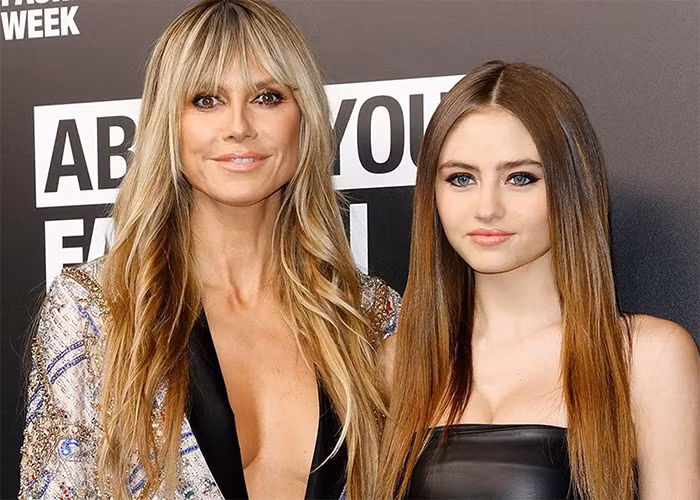 Siêu mẫu Heidi Klum và con gái 19 tuổi Leni Klum. Leni cũng theo nghiệp mẫu của mẹ và mới đây hai mẹ con gây tranh cãi khi cùng làm mẫu nội y. (Ảnh: Getty Images)