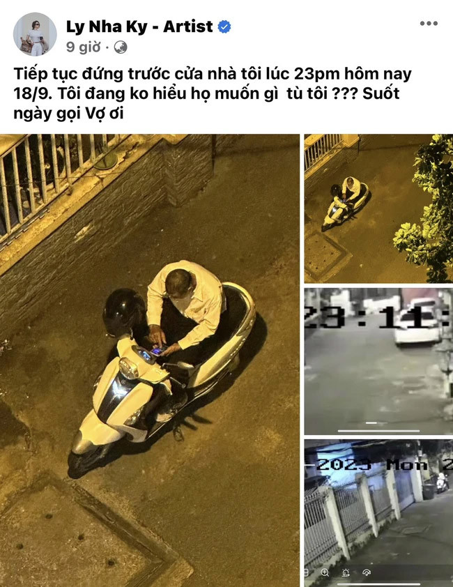 Hiện tại ở tuổi 41, Lý Nhã Kỳ suốt ngày "than ế" trên mạng xã hội nhưng có người theo đuổi thì cô lại sợ hãi. Mới đây, nữ diễn viên còn khiến công chúng quan tâm khi công khai loạt hình ảnh, tin nhắn bị một nhóm người lạ quấy rối, theo dõi và luôn gọi "vợ ơi".