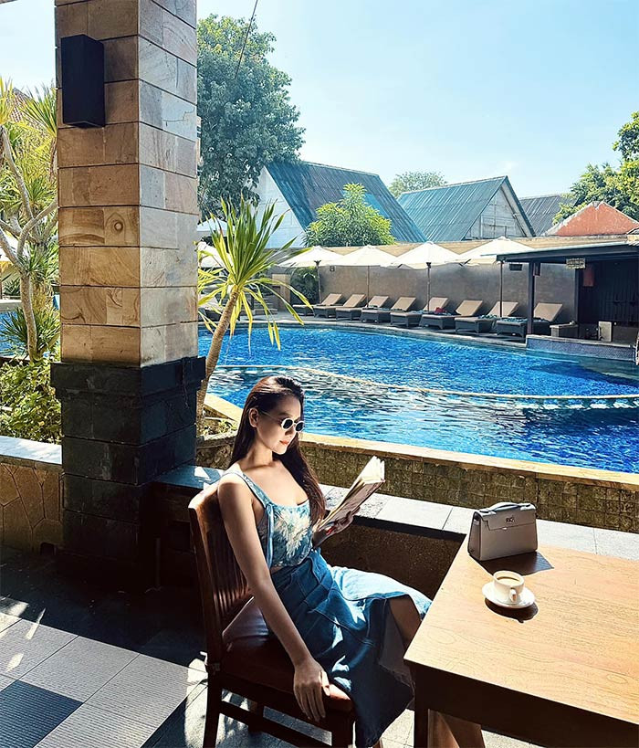 Lã Thanh Huyền đang tận hưởng kỳ nghỉ vui vẻ, thư giãn bên gia đình nhỏ.