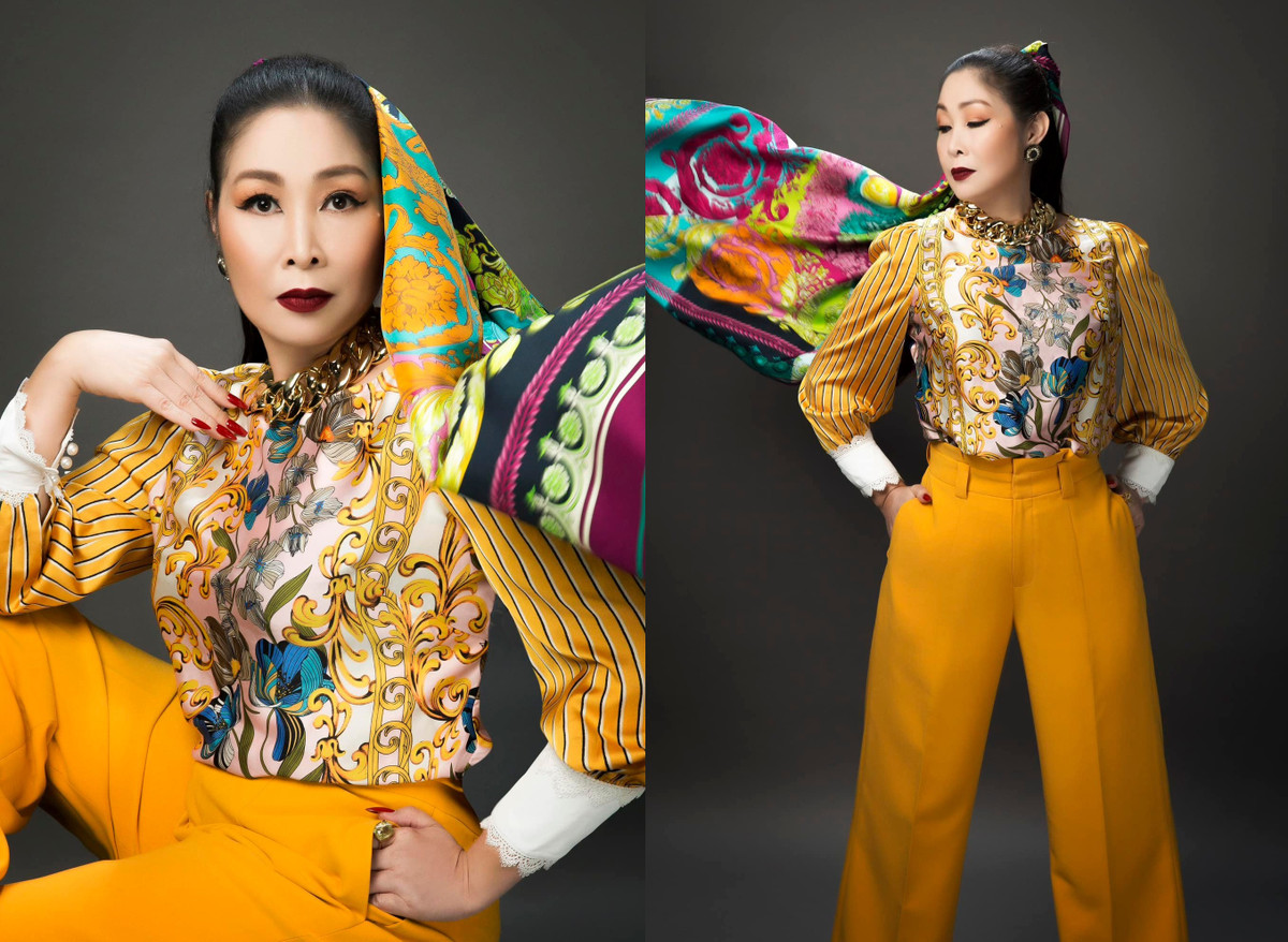 Nữ nghệ sĩ bày tỏ: "Cảm ơn nhiều lắm những lời chúc ngọt ngào, những bó hoa tươi thắm, những món quà đầy ý nghĩa và hơn cả là tình yêu thương của mọi người dành cho mình. Năm nay, sau bao nhiêu lâu không dám "ăn diện" thì trong ngày sinh nhật lần thứ 57 này, mình lại mạnh dạn mặc quần tây và áo sơ mi bỏ thùng...".