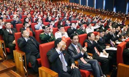 Bieu quyet thong qua so luong Uy vien BCH Trung uong khoa XII