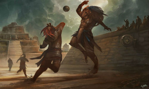 Trong trò chơi bóng Mesoamerican của người Maya, đội thua cuộc sẽ bị hiến tế hoặc chém đầu.