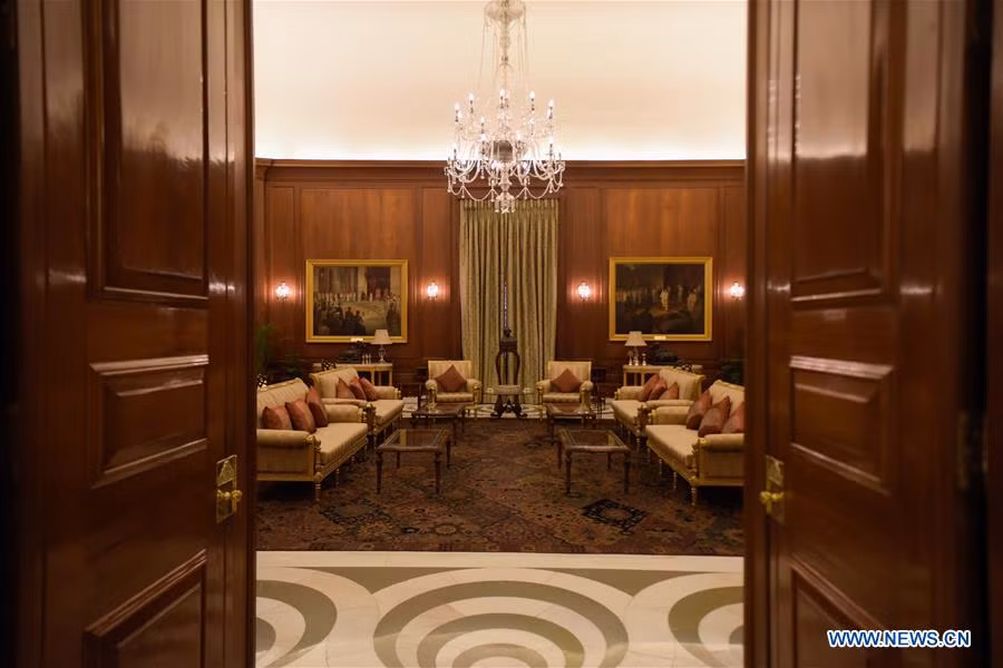 Căn phòng này là nơi diễn ra những cuộc họp của nguyên thủ Ấn Độ với các nhà lãnh đạo nước ngoài.