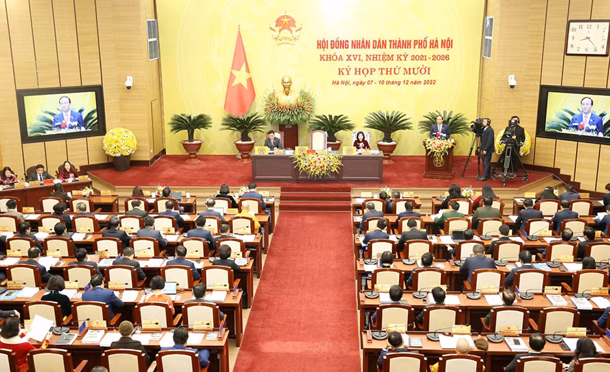 Toan canh khai mac ky hop thu X HDND thanh pho Ha Noi khoa XVI
