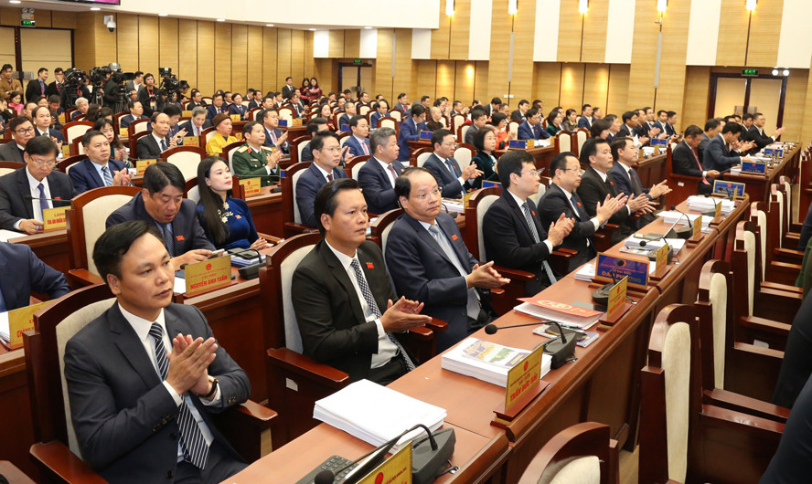 Toan canh khai mac ky hop thu X HDND thanh pho Ha Noi khoa XVI-Hinh-5