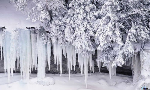 Cảnh tượng ngoạn mục không khác gì thác nước đóng băng.