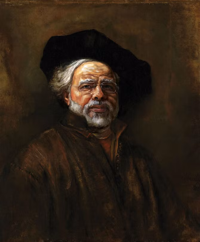 Bức họa Thủ tướng Ấn Độ Narendra Modi là của họa sĩ Rembrandt.