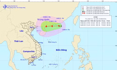 Tin moi nhat ap thap nhiet doi tren Bien Dong