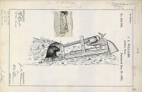 Một thiết kế bẫy chuột dùng súng lục.