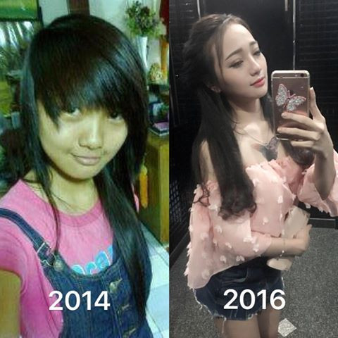 Cô bạn Lê Thị Lan tham gia phong trào khoe ảnh lột xác, cùng với bức ảnh đăng tải cô nàng khẳng định: “Không có phụ nữ xấu. Chỉ có người phụ nữ chưa biết gồng lên”.