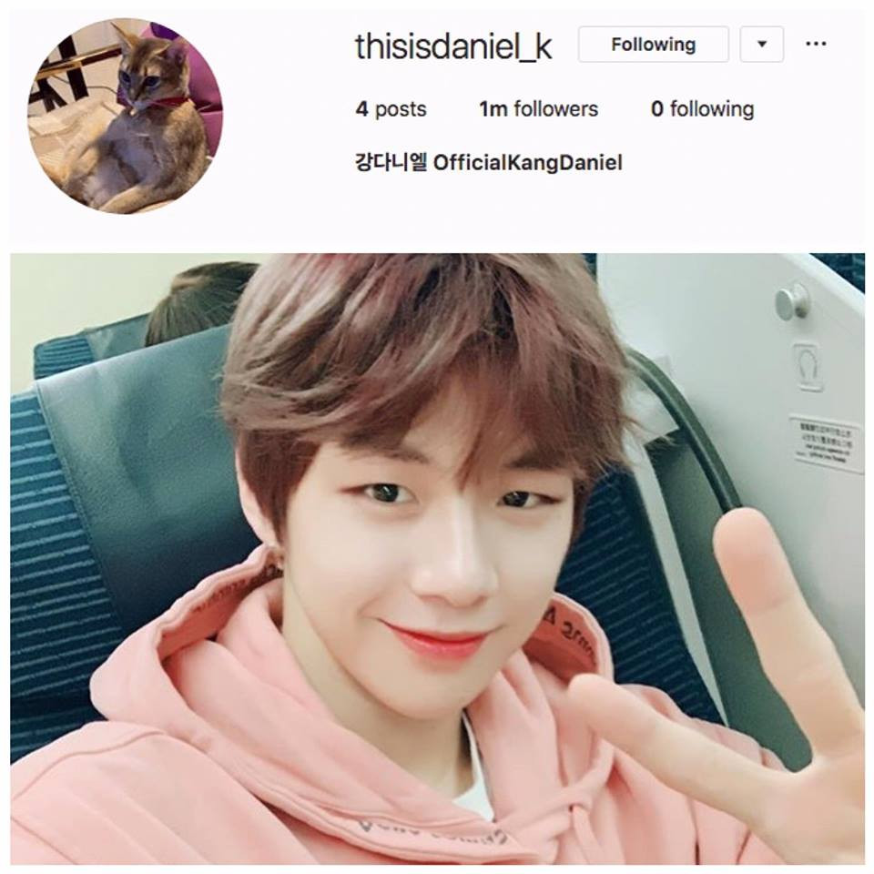 Kang Daniel trở thành nhân vật có tài khoản Instagram đạt 1 triệu lượt theo dõi nhanh nhất thế giới chỉ sau 11 tiếng 35 phút lập, phá kỷ lục của Giáo hoàng Pope Francis năm 2016.