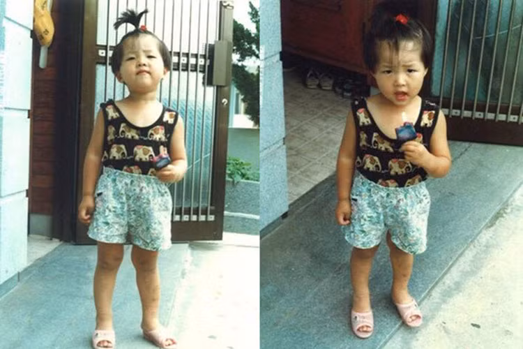 Sở hữu gương mặt bầu bĩnh, tóc buộc chỏm, ông xã của Song Hye Kyo từng bị fan nhầm là một bé gái. Ảnh: Etoday