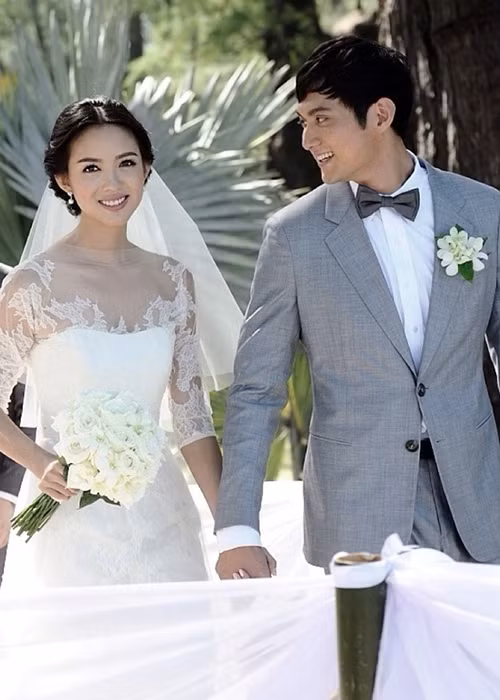 Không chọn đại gia, người đẹp xứ Trung đã kết hôn với Nhiếp Lỗi - một công chức bình thường vào năm 2013.