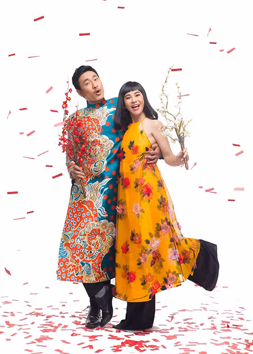 Mới đây, Kiều Minh Tuấn cùng Cát Phượng xuất hiện tình tứ trong bộ ảnh đón Tết.