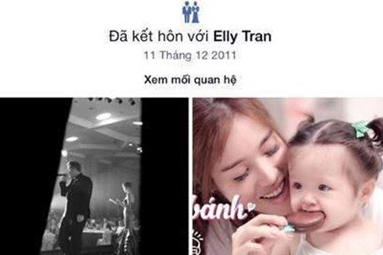 Người đàn ông bí ẩn này vốn từng cập nhập trạng thái đã kết hôn với Elly Trần vào ngày 11/12/2011. Ảnh: Thể thao văn hóa