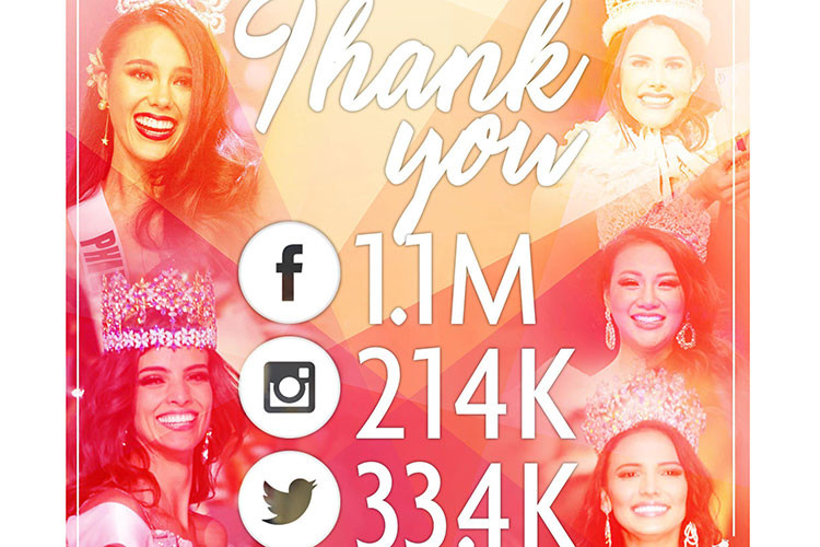 Danh sách gồm 107 người đẹp chính thức lọt top ở 5 cuộc thi nhan sắc lớn gồm Hoa hậu Hoàn vũ Thế giới, Hoa hậu Thế giới, Hoa hậu Quốc tế, Hoa hậu Siêu quốc gia và Hoa hậu Trái đất cùng 5 người đẹp bị loại nhưng vẫn gây ấn tượng ở mỗi cuộc thi.