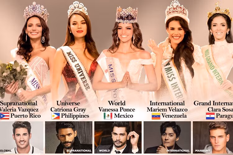 Ngoài H'Hen Niê và Tiểu Vy, danh sách top 50 còn có 5 người đẹp đăng quang Hoa hậu Hoàn vũ Thế giới, Hoa hậu Thế giới, Hoa hậu Hòa bình quốc tế, Hoa hậu Quốc tế và Hoa hậu Siêu quốc gia.