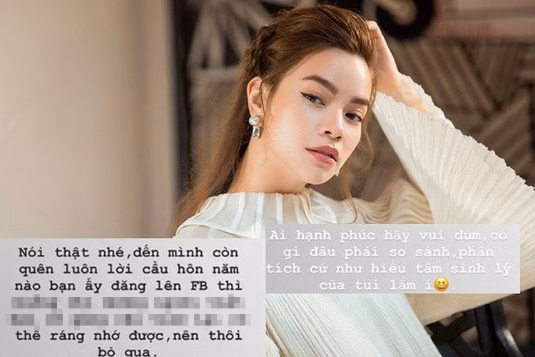 Không thể giữ im lặng khi bị dân mạng bàn tán, so sánh sau thông tin ăn hỏi của Cường Đô la, Hồ Ngọc Hà buộc phải lên tiếng. "Ai hạnh phúc hãy vui dùm, có gì đâu phải so sánh", cô đáp trả. Ảnh: Tiền Phong