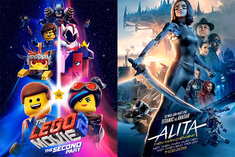 Khán giả còn có thể lựa chọn nhiều bộ phim ngoại khác như "The Lego Movie 2: The Second Part", "Alita: Thiên thần chiến binh". Ảnh: CGV