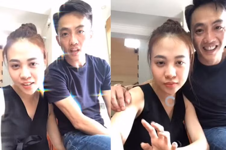 Vị doanh nhân phố núi còn thỏa mái xưng vợ chồng với Đàm Thu Trang và gọi bố mẹ của Đàm Thu Trang là bố mẹ.