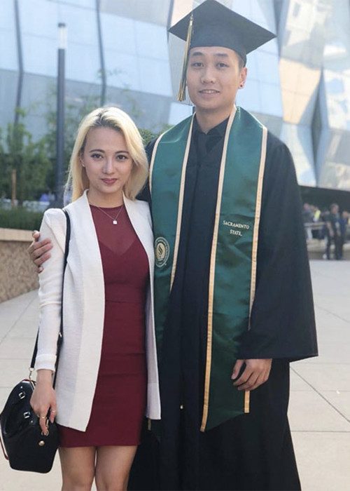 Nửa kia của Xuân Nghi được khen cao ráo, điển trai, xứng đôi với Xuân Nghi. Ảnh: Dân Việt