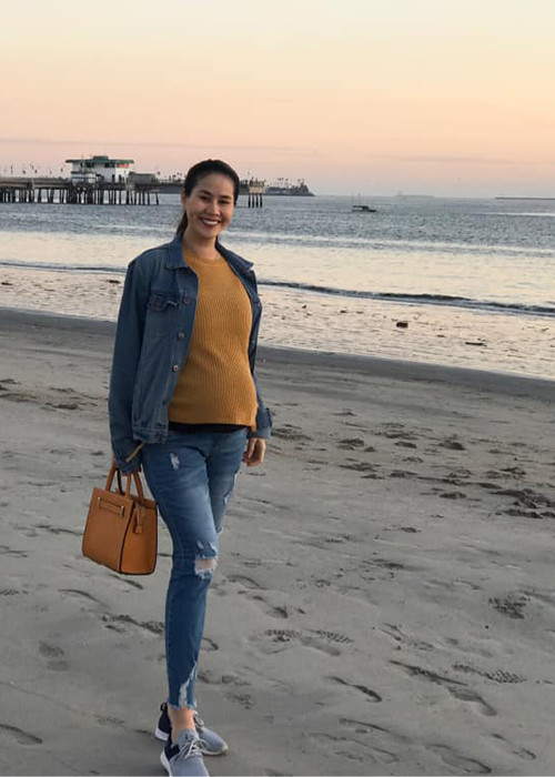 Đây là lần thứ hai Thân Thúy Hà mang thai, nữ diễn viên sẽ đón một bé gái.