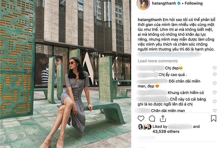 Mới đây, Tăng Thanh Hà chia sẻ bức ảnh của mình trên trang cá nhân. Được khen từ vóc dáng đến thần thái nhưng cô mất điểm bởi nghi vấn ngồi chụp nơi cấm ngồi. Ảnh: Vietnamnet