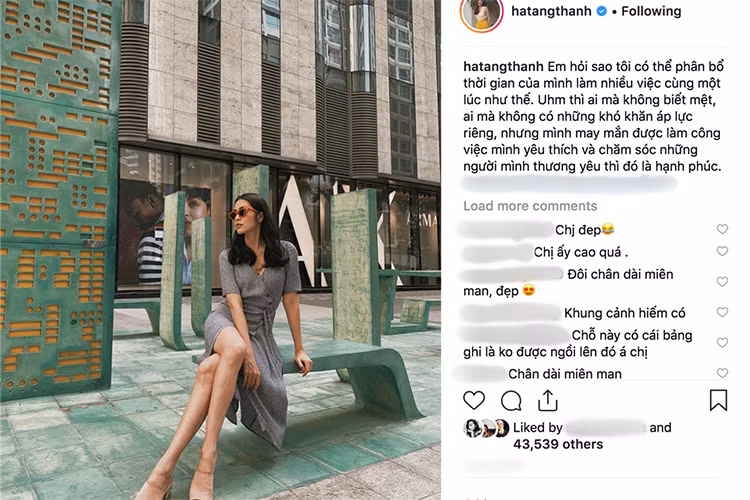 Mới đây, Tăng Thanh Hà chia sẻ bức ảnh của mình trên trang cá nhân. Được khen từ vóc dáng đến thần thái nhưng cô mất điểm bởi nghi vấn ngồi chụp nơi cấm ngồi. Ảnh: Vietnamnet