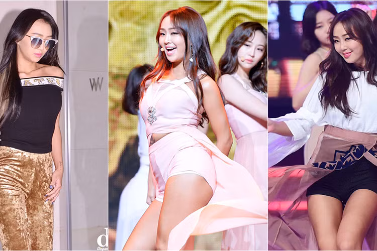 Đi hát hay dự sự kiện, Hyorin thường xuyên chọn trang phục tôn vòng một và vòng ba gợi cảm. Ảnh: Dispatch