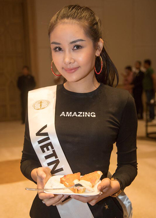 Người đẹp sinh năm 1995 đang chuẩn bị kỹ lưỡng cho đêm chung kết cuộc thi Hoa hậu Liên lục địa.