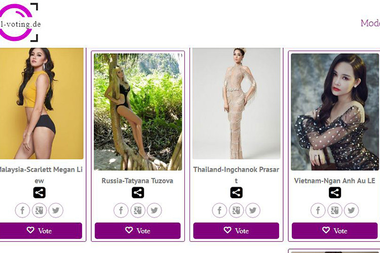 Tính đến chiều ngày 25/1, Ngân Anh có mặt trong top 4 ở hạng mục Thí sinh được bình chọn nhiều nhất cùng với đại diện Malaysia, Nga và Thái Lan.