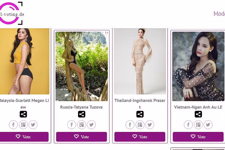 Tính đến chiều ngày 25/1, Ngân Anh có mặt trong top 4 ở hạng mục Thí sinh được bình chọn nhiều nhất cùng với đại diện Malaysia, Nga và Thái Lan.